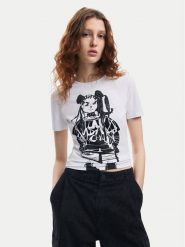 Desigual T-Shirt Choi Lacroix 24WWTK90 Biały Slim Fit. Białe t-shirty damskie Desigual, s, bez wzorów, z bawełny, bez kołnierzyka, bez ramiączek. Za 169.99 zł.