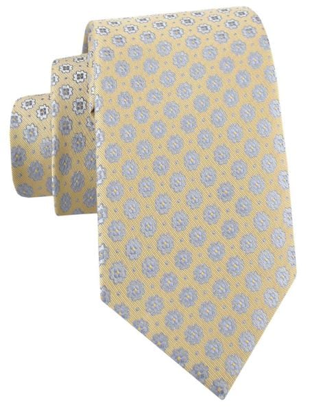 Krawat Męski - Bladożółty w Groszki - Alties. Żółte krawaty i muchy Alties, bez wzorów, z tkaniny, eleganckie. Za 55.00 zł.