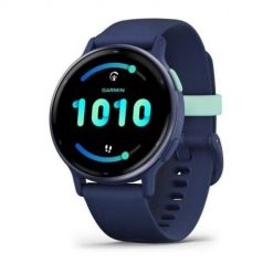 Zegarek Garmin Vivoactive 5 42mm Granatowy. Niebieskie zegarki sportowe Garmin, bez wzorów. Za 999.99 zł.