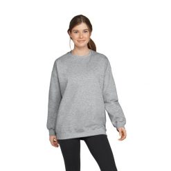 Bluza Polarowa Unisex Dla Dorosłych Softstyle Midweight Crew Neck Fleece Top. Szare bluzy sportowe męskie GILDAN, na zimę, l, bez wzorów, z polaru, bez kaptura. Za 93.99 zł.
