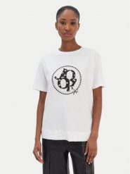 JOOP! T-Shirt Tammi 30100822 Biały Regular Fit. Białe t-shirty damskie JOOP!, bez wzorów, z bawełny, bez kołnierzyka, bez ramiączek. Za 369.99 zł.