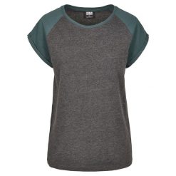 Damski T-shirt w dużych rozmiarach Urban Classic contrat raglan. Brązowe t-shirty damskie Urban Classics, bez wzorów, bez kołnierzyka, bez ramiączek. Za 104.00 zł.