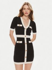 Elisabetta Franchi Sukienka koktajlowa AM-81B-42E3-V450 Czarny Slim Fit. Czarne sukienki damskie Elisabetta Franchi, bez wzorów, z wiskozy, wizytowe, bez kołnierzyka, bez ramiączek. Za 2,969.00 zł.