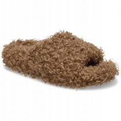 Klapki Dla Dorosłych Crocs Classic Duudle Fur Slide. Brązowe klapki męskie Crocs, bez wzorów, z materiału, bez zapięcia. Za 230.99 zł.