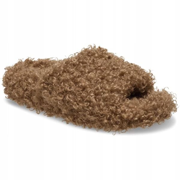 Klapki Dla Dorosłych Crocs Classic Duudle Fur Slide. Brązowe klapki damskie Crocs, bez wzorów, z materiału, bez zapięcia. Za 230.99 zł.