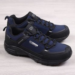 Buty sportowe trekkingowe wodoodporne granatowe DK 1096. Buty sportowe męskie DK, ze skóry ekologicznej, bez zapięcia. Za 259.99 zł.