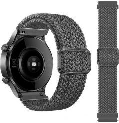 Pleciony pasek do zegarka / smartwatch 20mm, GRAY / SZARY. Szare zegarki smartwatch Rubicon, bez wzorów. Za 15.41 zł.