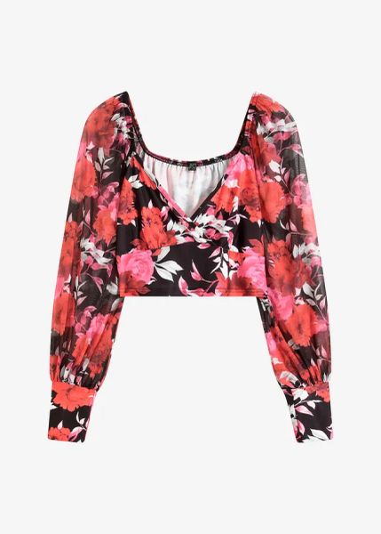 Top o skróconej długości. Czarne topy damskie bonprix, bez wzorów, eleganckie, bez kołnierzyka, bez ramiączek. Za 49.99 zł.