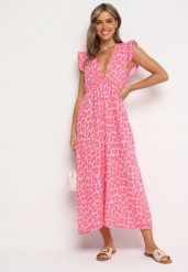 Różowa Bawełniana Sukienka Boho Wiązana z Tyłu Brynivia. Czerwone sukienki damskie Born2be, na co dzień, s, bez wzorów, z bawełny, boho, bez kołnierzyka, bez ramiączek, maxi, proste. Za 129.99 zł.