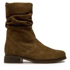 Botki Gabor. Brązowe botki damskie Gabor, bez wzorów, bez obcasa, na płaskiej podeszwie, bez zapięcia. Za 759.99 zł.