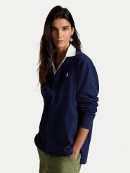 Polo Ralph Lauren Sweter 211B17797001 Granatowy Regular Fit. Niebieskie swetry nierozpinane damskie Polo Ralph Lauren, l, bez wzorów, z bawełny, bez kołnierzyka, bez ramiączek. Za 859.99 zł.