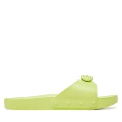 Klapki Scholl. Zielone klapki damskie Scholl, bez wzorów, bez obcasa, bez zapięcia. Za 129.99 zł.