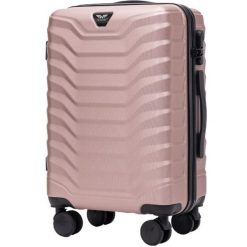 Walizka kabinowa Wings PEAFOWL 2.0 20" ROSE GOLD. Czerwone walizki damskie Wings, bez wzorów, z materiału. Za 179.90 zł.
