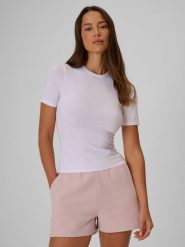 4F T-shirt slim gładki damski - biały XS. Białe t-shirty damskie 4F, xs, bez wzorów, z materiału, bez kołnierzyka, bez ramiączek. Za 59.99 zł.