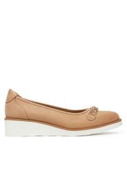 Clara Barson Baleriny WYL3395-7 Beżowy. Brązowe balerinki damskie Clara Barson, bez wzorów, z materiału, bez obcasa, bez zapięcia. Za 119.99 zł.