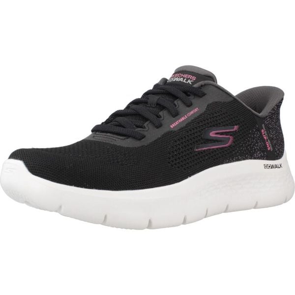 Buty SKECHERS GO WALK FLEX SAFIYA Czarny. Czarne obuwie trekkingowe damskie Skechers, z tkaniny, bez zapięcia. Za 404.04 zł.