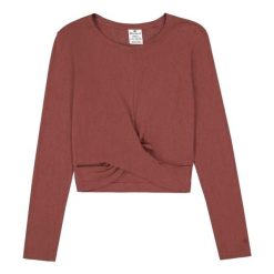 Koszulka Damska Z Zawijanym Przodem. Brązowe bluzki damskie Champion, bez wzorów, sportowe, bez kołnierzyka, bez ramiączek. Za 82.99 zł.