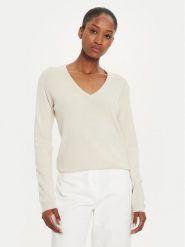 United Colors Of Benetton Sweter 1091D4625 Beżowy Regular Fit. Brązowe swetry nierozpinane damskie United Colors Of Benetton, xl, bez wzorów, z bawełny, bez kołnierzyka, bez ramiączek. W wyprzedaży za 139.99 zł.