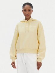 Tommy Hilfiger Bluza Corp Logo WW0WW47832 Żółty Regular Fit. Żółte bluzy damskie Tommy Hilfiger, l, bez wzorów, z syntetyku, bez ramiączek, bez kaptura. Za 399.99 zł.