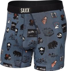 SAXX Bokserki męskie SAXX VIBE BOXER BRIEF WILD SPIRIT- TWILIGHT S. Bokserki męskie Saxx, bez wzorów. Za 103.99 zł.