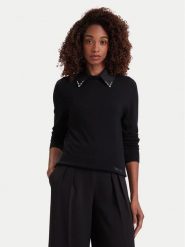 Liu Jo Sweter WF6452 MA16R Czarny Regular Fit. Czarne swetry nierozpinane damskie Liu Jo, m, bez wzorów, z wiskozy, bez kołnierzyka, bez ramiączek. Za 649.99 zł.