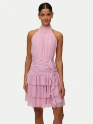 Vero Moda Sukienka koktajlowa Serena 10348178 Różowy Regular Fit. Czerwone sukienki damskie Vero Moda, m, bez wzorów, z syntetyku, wizytowe, bez kołnierzyka, bez ramiączek. Za 249.99 zł.