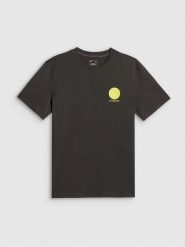4F T-shirt regular z nadrukiem męski - szary M. Szare t-shirty męskie 4F, m, bez wzorów, z bawełny, bez kołnierzyka, bez ramiączek. Za 69.99 zł.