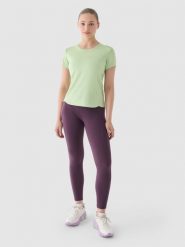 4F Legginsy do biegania z wysokim stanem damskie - fioletowe M. Fioletowe legginsy damskie 4F, m, bez wzorów, z dzianiny, z podwyższonym stanem, krótkie, do biegania. W wyprzedaży za 99.99 zł.