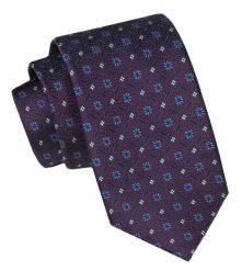 Krawat Męski, Klasyczny - ALTIES - Wzór Geometryczny. Czerwone krawaty i muchy Alties, bez wzorów, z tkaniny, eleganckie. Za 49.00 zł.
