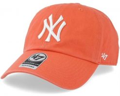 New York Clean Up Lifestyle Czapka baseballowa Regulowana Grejpfrutowy. Brązowe czapki damskie 47 Brand, bez wzorów, z bawełny. Za 138.02 zł.