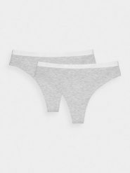 4F Bielizna stringi (2-pack) damskie - szare M. Szara majtki damskie 4F, z bawełny. W wyprzedaży za 39.99 zł.