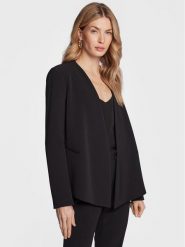 TWINSET Marynarka 231TP2775 Czarny Regular Fit. Czarne marynarki i żakiety damskie Twinset, bez wzorów, z syntetyku, bez kołnierzyka, bez ramiączek. Za 579.99 zł.