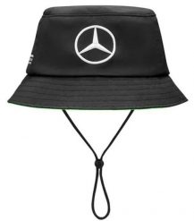 Czapka bucket Mercedes-AMG Petronas F1 Team Miami GP czarna. Czarne czapki damskie Erima, bez wzorów, z bawełny, eleganckie. Za 179.99 zł.