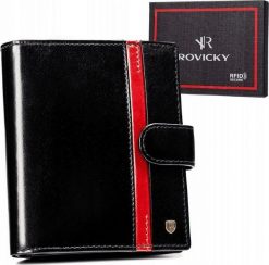Rovicky Duży, skórzany portfel męski z systemem RFID zapinany na zatrzask - Rovicky NoSize. Portfele męskie ROVICKY, bez wzorów. Za 143.26 zł.