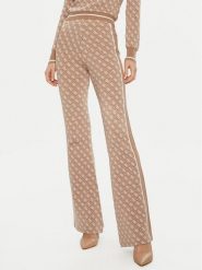 Guess Spodnie materiałowe W3YB38 Z37K0 Beżowy Regular Fit. Brązowe spodnie materiałowe damskie Guess, z aplikacjami, z materiału. Za 269.99 zł.