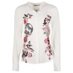 Desigual bluzka damska Randers S kremowy. Białe bluzki damskie Desigual, s, bez wzorów, bez kołnierzyka, bez ramiączek. W wyprzedaży za 169.00 zł.