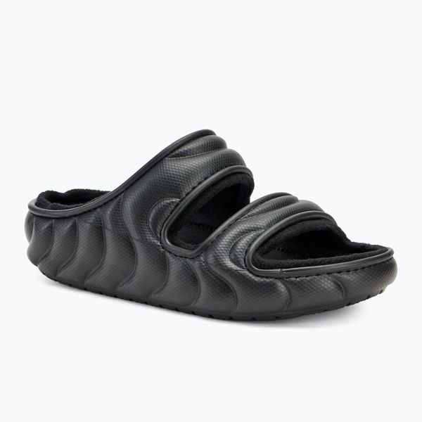 Klapki Crocs Classic Cozzzy Overpuff Sandal. Czarne klapki damskie Crocs, bez wzorów, bez obcasa, bez zapięcia. Za 229.99 zł.
