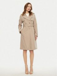 Guess Trencz W5RL14 WGWD2 Beżowy Regular Fit. Brązowe płaszcze damskie Guess, s, z aplikacjami, z syntetyku, bez kołnierzyka, bez kaptura. Za 479.99 zł.