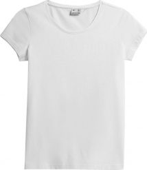 4f T-Shirt 4F NOSH4-TSD353 10S NOSH4-TSD353 10S biały L. Białe t-shirty damskie 4F, l, bez wzorów, bez kołnierzyka, bez ramiączek. Za 41.74 zł.