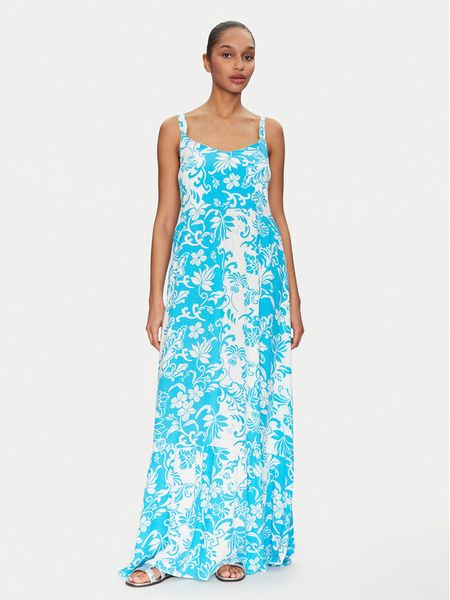 Gaudi Sukienka letnia 511BD15012 Niebieski Regular Fit. Niebieskie sukienki damskie Gaudi, na lato, bez wzorów, z wiskozy, bez kołnierzyka, bez ramiączek. Za 329.99 zł.