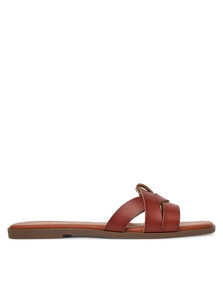 JENNY Klapki 5762015 Brązowy. Brązowe klapki damskie Jenny, bez wzorów, z materiału, bez obcasa, bez zapięcia. Za 89.99 zł.