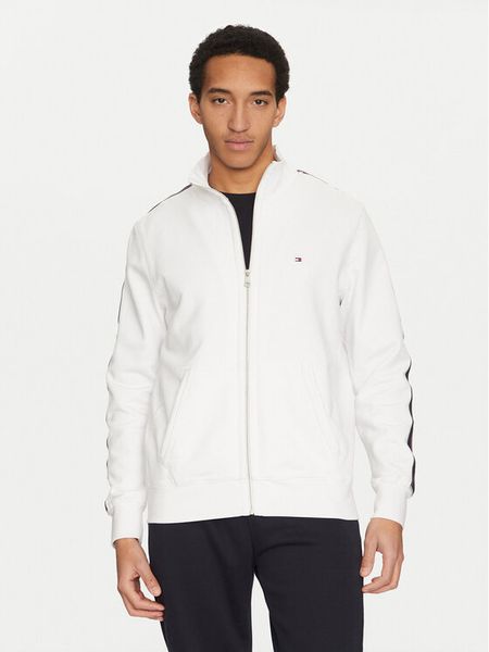 Tommy Hilfiger Bluza Global Stripe MW0MW37468 Biały Regular Fit. Białe bluzy męskie Tommy Hilfiger, m, bez wzorów, z bawełny, bez ramiączek, bez kaptura. Za 489.99 zł.