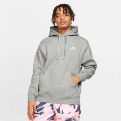 Bluzy do chodzenia męskie Nike Club Hoodie PO. Szare bluzy męskie Nike, m, bez wzorów, z kapturem, na fitness i siłownię. Za 299.00 zł.