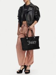 Juicy Couture Torebka CEO-BEJXT5463WPO Czarny. Czarne shopperki damskie Juicy Couture, bez wzorów, z materiału, bez dodatków. Za 349.99 zł.