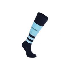 SKARPETY sportowe do RUGBY R500 damskie. Niebieskie skarpetki damskie OFFLOAD, bez wzorów, z elastanu. Za 24.99 zł.