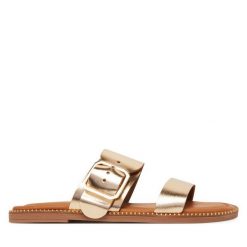 Klapki Tamaris. Żółte klapki damskie Tamaris, bez wzorów, bez obcasa, bez zapięcia. Za 179.99 zł.