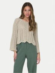 ONLY Sweter Nola 15233173 Szary Regular Fit. Szare swetry nierozpinane damskie ONLY, s, bez wzorów, z syntetyku, bez kołnierzyka, bez ramiączek. W wyprzedaży za 89.99 zł.