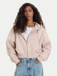 Guess Bluza V5BQ11 KB681 Beżowy Oversize. Brązowe bluzy damskie Guess, s, z aplikacjami, z bawełny, bez ramiączek, bez kaptura. Za 319.99 zł.