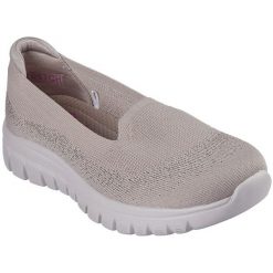 Buty sportowe damskie Skechers Graceful View Finder. Brązowe obuwie sportowe damskie Skechers, bez wzorów, bez zapięcia, na fitness i siłownię. Za 490.00 zł.