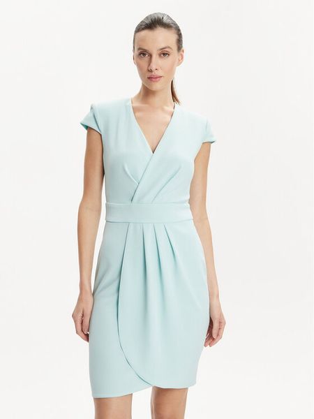 Rinascimento Sukienka koktajlowa CFC0117720003 Turkusowy Regular Fit. Niebieskie sukienki damskie Rinascimento, xl, bez wzorów, z syntetyku, wizytowe, bez kołnierzyka, bez ramiączek. Za 239.99 zł.